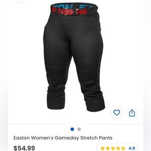 Easton Game Day Stretch Softball Pants - XS Black